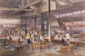 Sisäkuva Billingsgate Fish Marketista, n. 1849